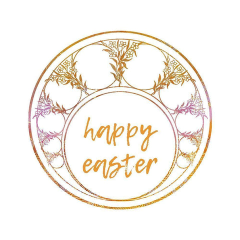 Happy Easter Gold Ornate Wood Framed Art Print with Double Matting by Phillip, Jamie