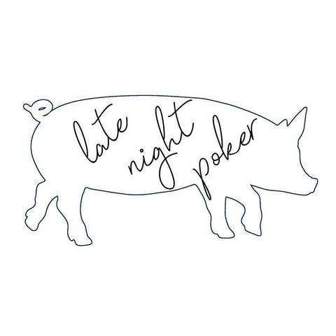 Pig White Modern Wood Framed Art Print by Phillip, Jamie