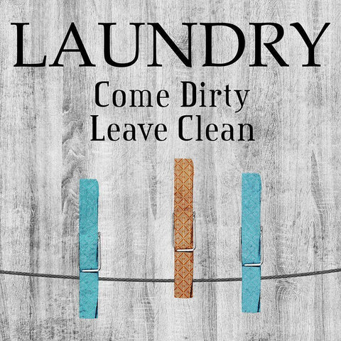 Laundry Black Modern Wood Framed Art Print with Double Matting by Phillip, Jamie