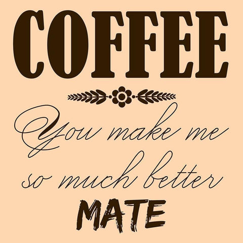 Coffee Mate 1 White Modern Wood Framed Art Print by Phillip, Jamie