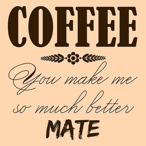 Coffee Mate 1 Black Ornate Wood Framed Art Print with Double Matting by Phillip, Jamie