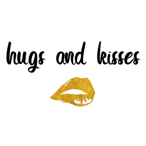 Hugs And Kisses Gold Ornate Wood Framed Art Print with Double Matting by Phillip, Jamie