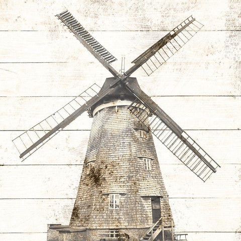 Wind Mill White Modern Wood Framed Art Print by Phillip, Jamie