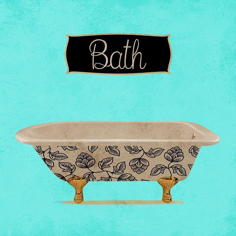 Bath 2 Black Ornate Wood Framed Art Print with Double Matting by Phillip, Jamie