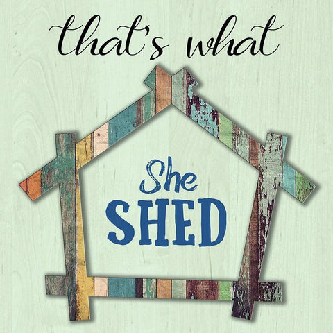 She Shed 1 Gold Ornate Wood Framed Art Print with Double Matting by Phillip, Jamie