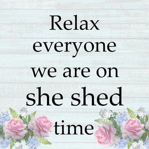 She Shed Time White Modern Wood Framed Art Print by Phillip, Jamie