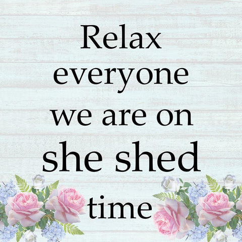 She Shed Time White Modern Wood Framed Art Print with Double Matting by Phillip, Jamie