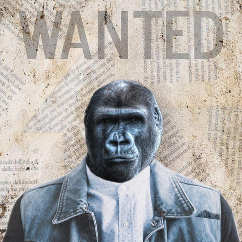 Wanted Black Modern Wood Framed Art Print by Phillip, Jamie