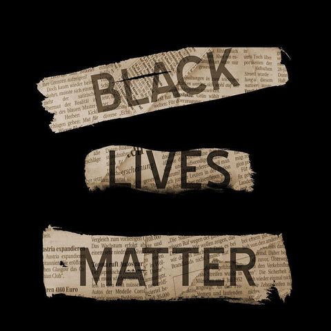 Black Lives Matter Black Modern Wood Framed Art Print with Double Matting by Phillip, Jamie