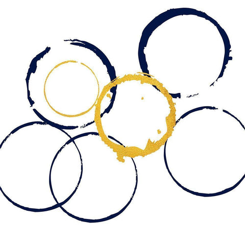 Circles Of Gold White Modern Wood Framed Art Print by Phillip, Jamie