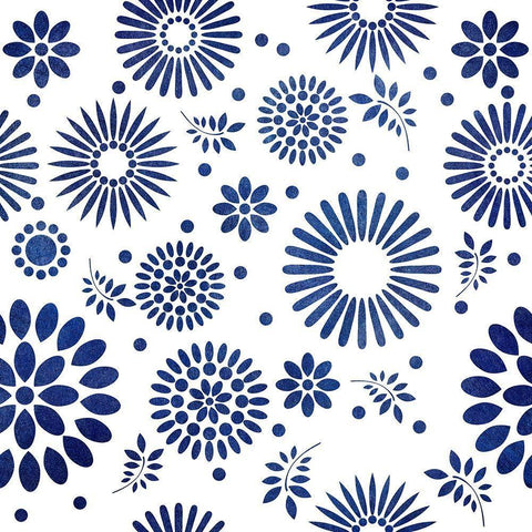 Botanical Indigo White Modern Wood Framed Art Print with Double Matting by Phillip, Jamie