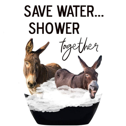 Shower Together Black Ornate Wood Framed Art Print with Double Matting by Phillip, Jamie