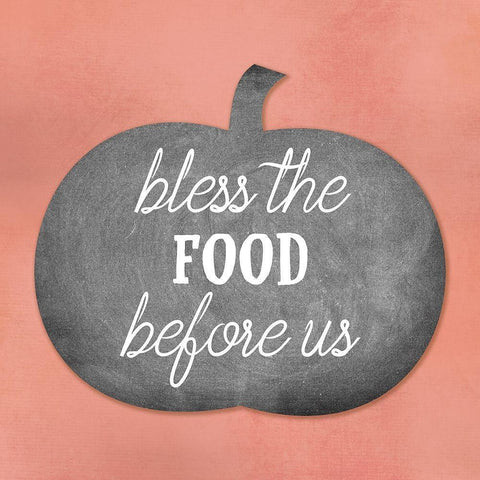 Bless The Food Black Ornate Wood Framed Art Print with Double Matting by Phillip, Jamie