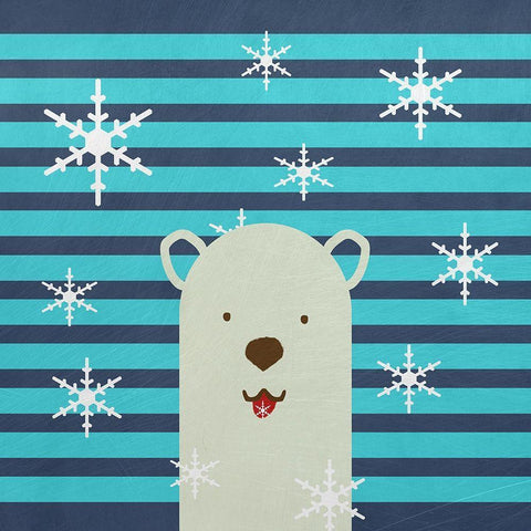 Snow Bear White Modern Wood Framed Art Print with Double Matting by Phillip, Jamie