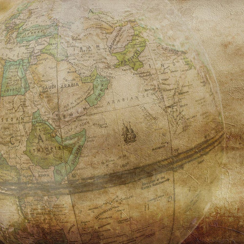 Around The World Black Ornate Wood Framed Art Print with Double Matting by Phillip, Jamie