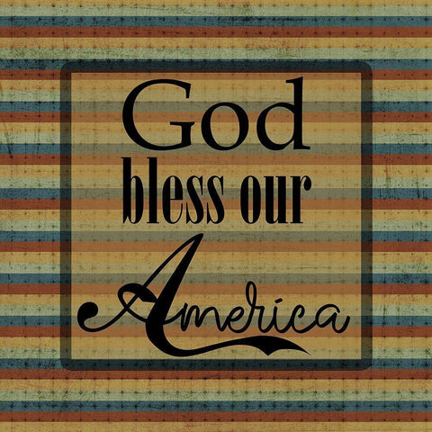 God Bless America Black Ornate Wood Framed Art Print with Double Matting by Phillip, Jamie