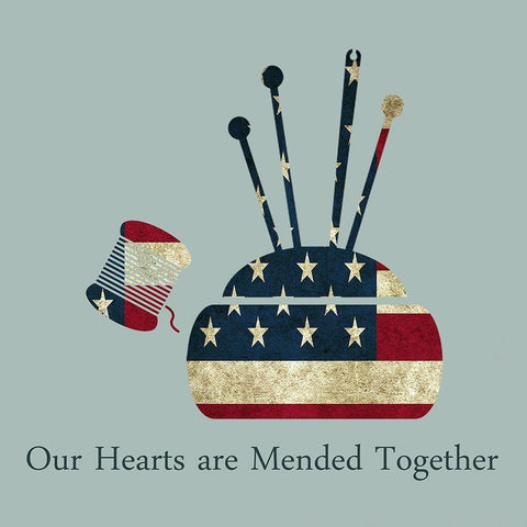 American Hearts White Modern Wood Framed Art Print by Phillip, Jamie