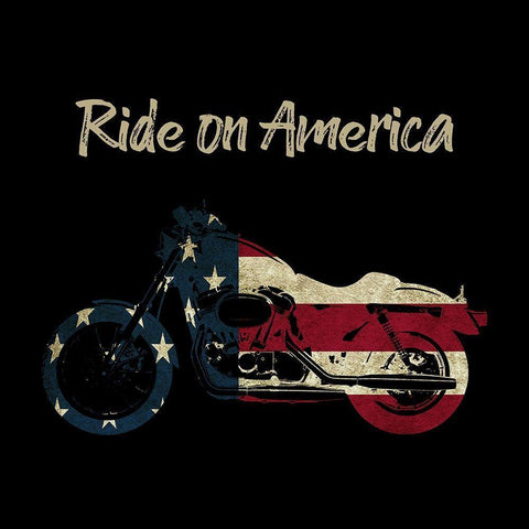 American Ride Black Modern Wood Framed Art Print with Double Matting by Phillip, Jamie