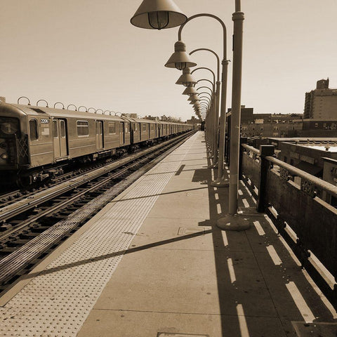 Bronx Trains 3 White Modern Wood Framed Art Print by Phillip, Jamie