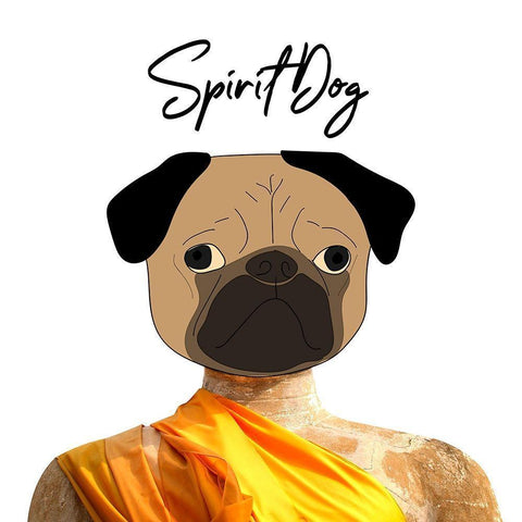 Spirit Dog White Modern Wood Framed Art Print with Double Matting by Phillip, Jamie