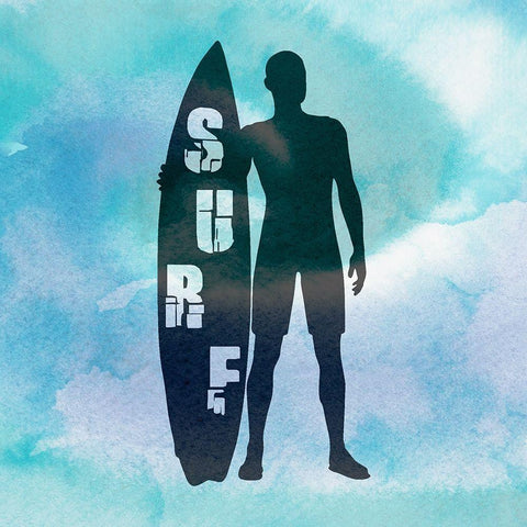 Surf 3 Black Modern Wood Framed Art Print with Double Matting by Phillip, Jamie