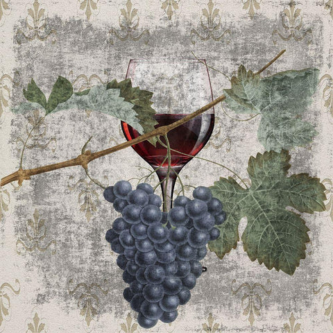 Vintage Wine 2 White Modern Wood Framed Art Print with Double Matting by Phillip, Jamie