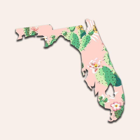 Florida Map White Modern Wood Framed Art Print by Phillip, Jamie