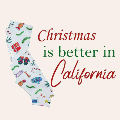 California Christmas White Modern Wood Framed Art Print by Phillip, Jamie