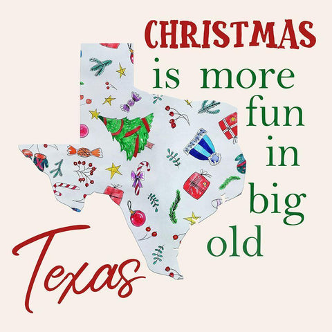 Texas Christmas White Modern Wood Framed Art Print by Phillip, Jamie