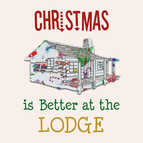 Lodge Christmas Black Ornate Wood Framed Art Print with Double Matting by Phillip, Jamie