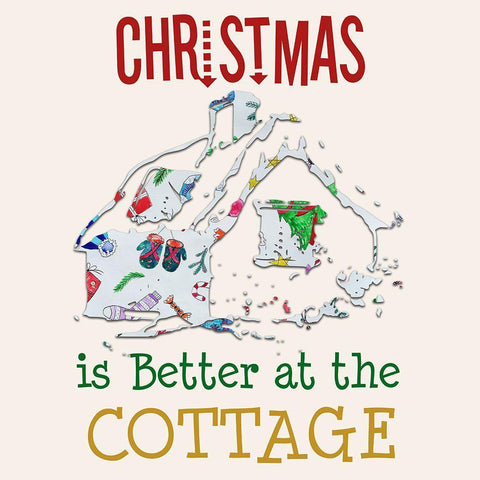 Cottage Christmas White Modern Wood Framed Art Print by Phillip, Jamie