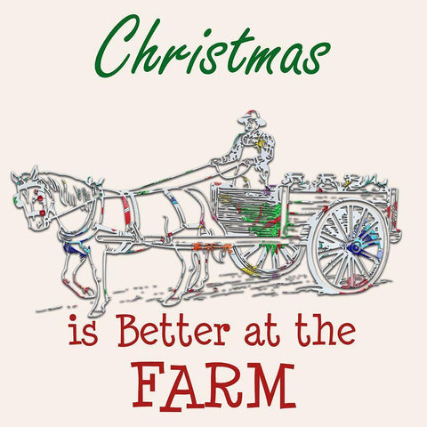 Farm Christmas White Modern Wood Framed Art Print with Double Matting by Phillip, Jamie