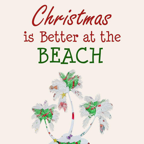 Beach Christmas White Modern Wood Framed Art Print with Double Matting by Phillip, Jamie