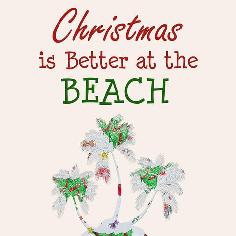 Beach Christmas White Modern Wood Framed Art Print by Phillip, Jamie