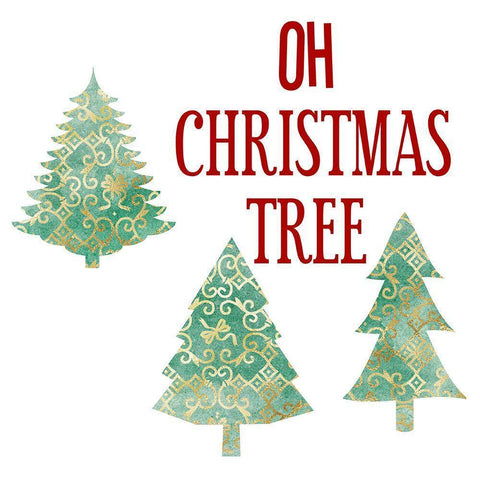 Oh Christmas Tree White Modern Wood Framed Art Print by Phillip, Jamie