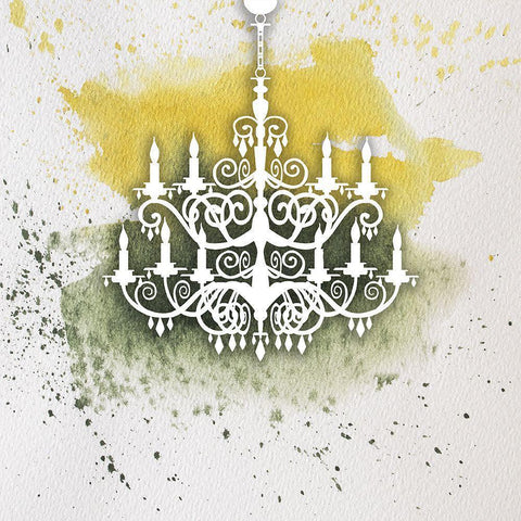 Chandelier 2 White Modern Wood Framed Art Print by Phillip, Jamie