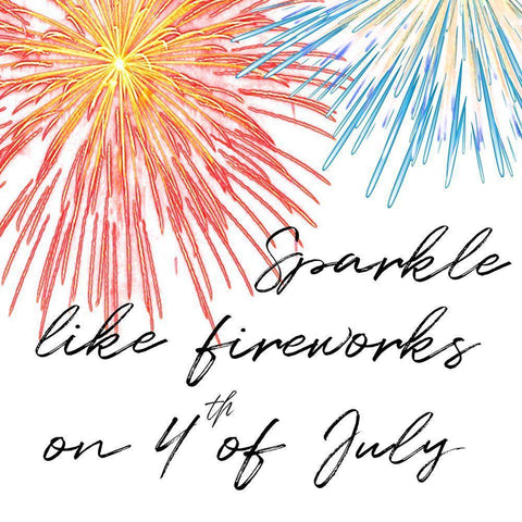 Fireworks White Modern Wood Framed Art Print with Double Matting by Phillip, Jamie