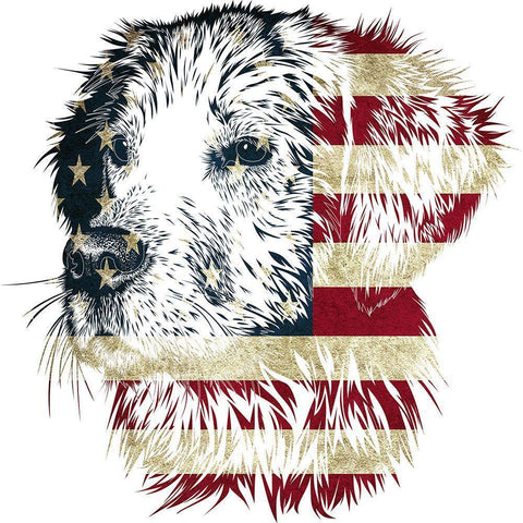 American Dog White Modern Wood Framed Art Print by Phillip, Jamie