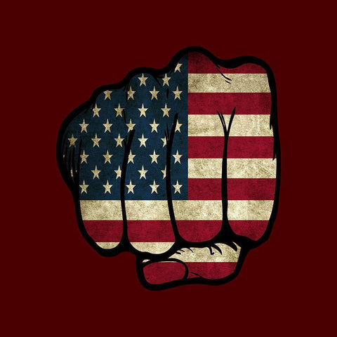 Fist Bump America Black Modern Wood Framed Art Print with Double Matting by Phillip, Jamie