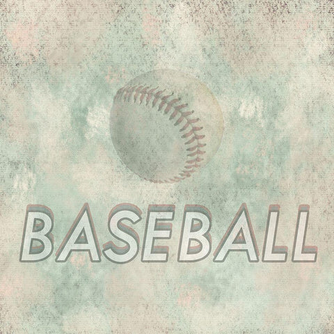 Baseball White Modern Wood Framed Art Print with Double Matting by Phillip, Jamie