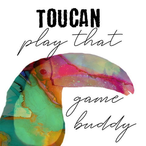 Toucan Play White Modern Wood Framed Art Print with Double Matting by Phillip, Jamie