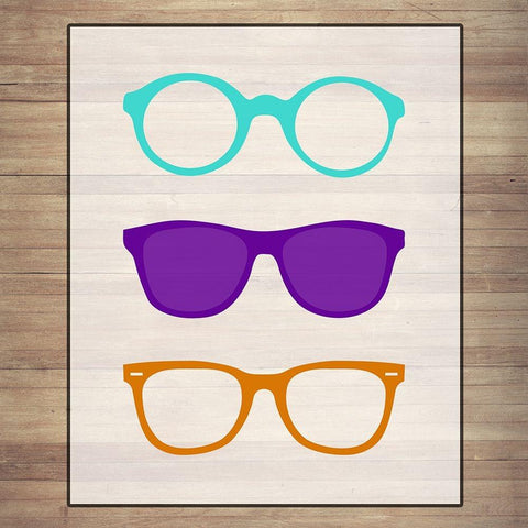 Eye Glasses 3 Black Modern Wood Framed Art Print with Double Matting by Phillip, Jamie