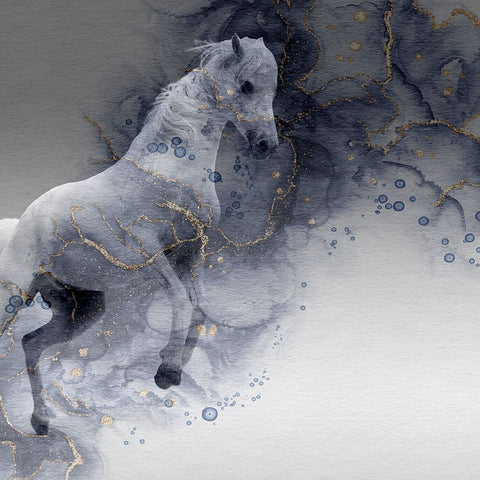 Mystic Horse White Modern Wood Framed Art Print with Double Matting by Phillip, Jamie