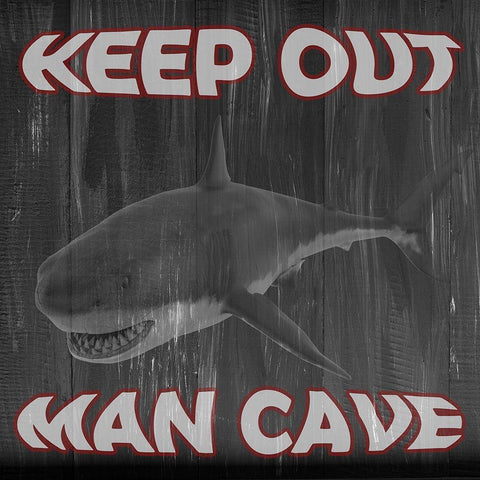 Man Cave Keep Out Gold Ornate Wood Framed Art Print with Double Matting by Phillip, Jamie