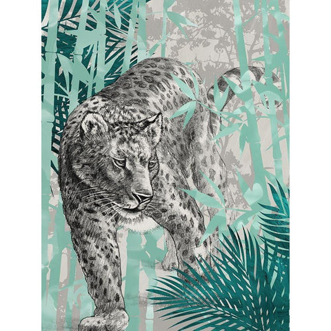 Leopard Gold Ornate Wood Framed Art Print with Double Matting by Urban Road