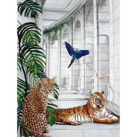 Big Cat Club Art Print Black Modern Wood Framed Art Print with Double Matting by Urban Road