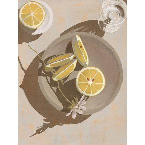 Lemon Yellow White Modern Wood Framed Art Print by Urban Road