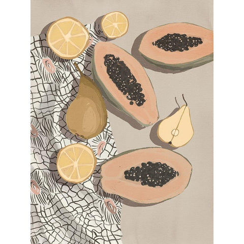 Fruta de bomba Black Modern Wood Framed Art Print by Urban Road