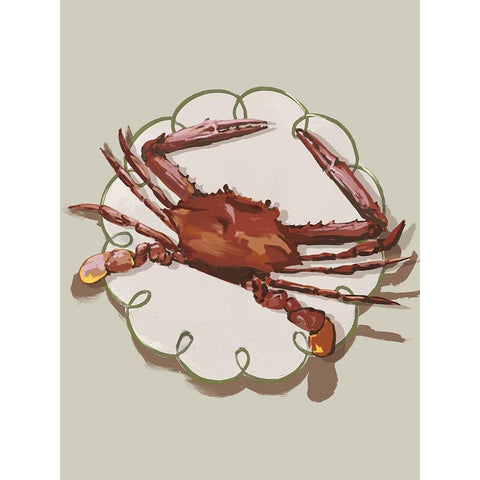 Crustacean Beige White Modern Wood Framed Art Print by Urban Road