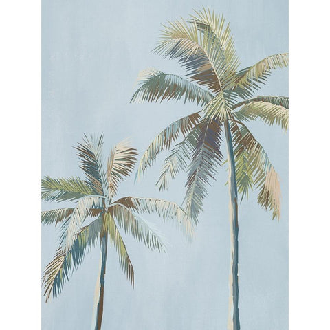 Whispering Palms Black Modern Wood Framed Art Print with Double Matting by Urban Road
